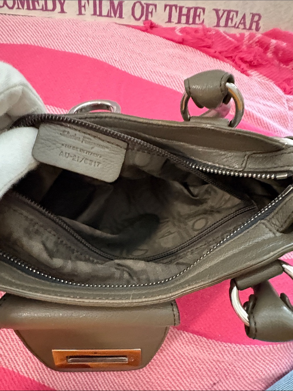 Salvatore Ferragamo Marissa Gsncini Leather Satchel Handbag - Picture 11 of 12
